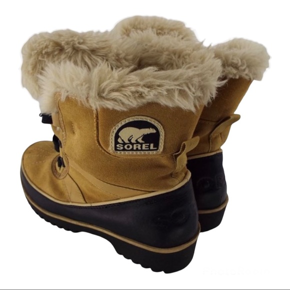 Women’s SOREL Tivoli II Brown Suede Leather Fur Boots - Picture 6 of 8